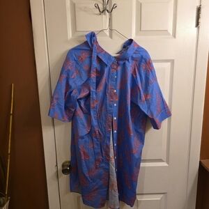 Blue and Red PatternedWomen's Shirt